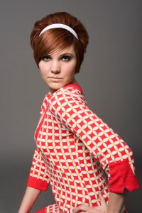 A 60's style portrait of a beautiful woman.
